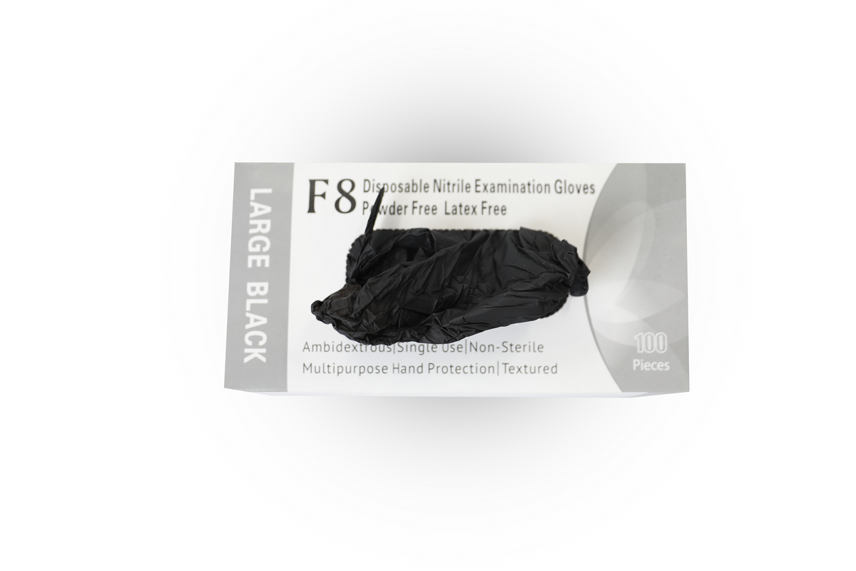 F8 Nitrile PF Disposable Gloves Black (F8N) - Best Buy Trade Supplies