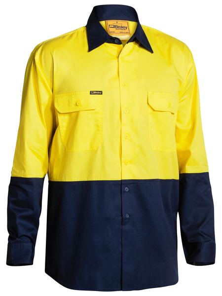 Bisley Hi Vis Cool Lightweight Drill Shirt Long Sleeve (BISBS6895)