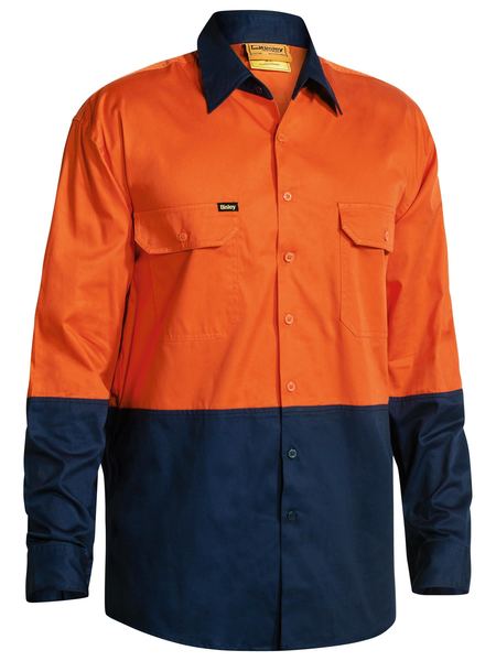 Bisley Hi Vis Cool Lightweight Drill Shirt Long Sleeve (BISBS6895)