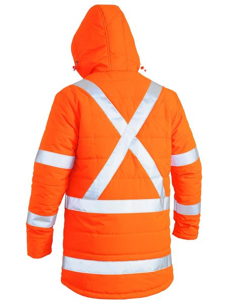 Bisley Hi Vis Taped Puffer Jacket with X Back (BISBJ6379XT)
