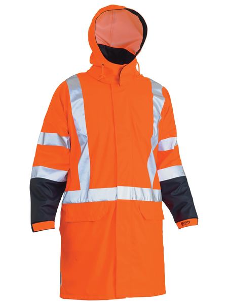 Bisley Hi Vis X Taped TTMC Stretch PU Rain Coat (BISBJ6955XT)