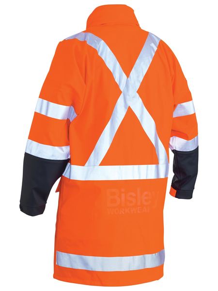 Bisley Hi Vis X Taped TTMC Stretch PU Rain Coat (BISBJ6955XT)