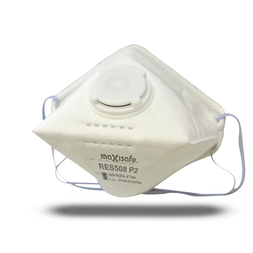 Maxisafe P2 Horizontal Flat Fold Respirator with Valve 3pk (MAXRES508C-3)