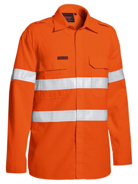 Bisley Tencate Tecasafe Plus 480 Hi Vis Taped Lightweight FR Vented Shirt Long Sleeve (BISBS8238T)