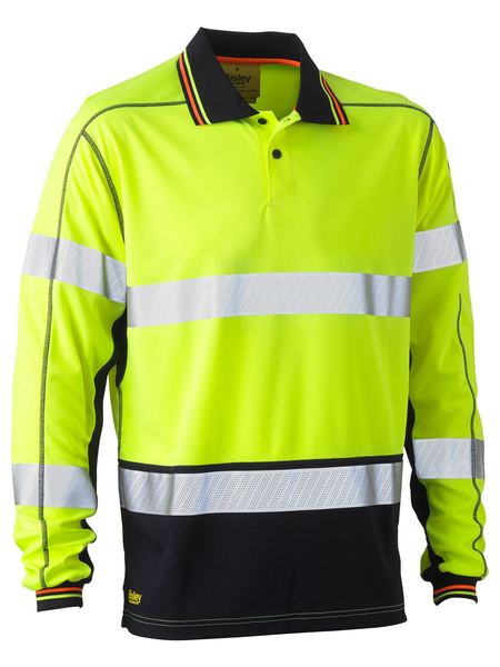Bisley Hi Vis Taped Polyester Mesh Polo Long Sleeve (BISBK6219T)