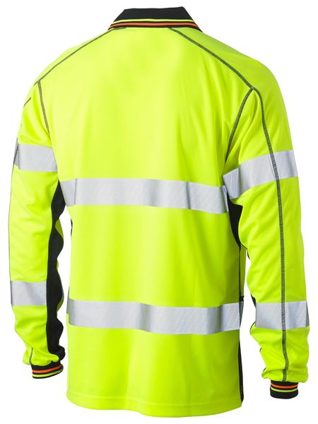 Bisley Hi Vis Taped Polyester Mesh Polo Long Sleeve (BISBK6219T)