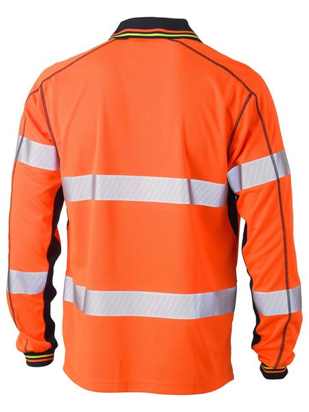 Bisley Hi Vis Taped Polyester Mesh Polo Long Sleeve (BISBK6219T)