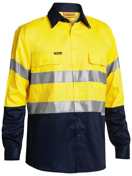 Bisley Hi Vis Taped Drill Shirt Long Sleeve (BISBT6456)