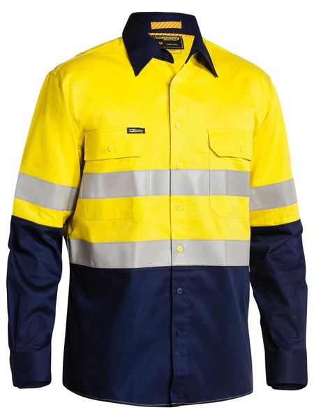 Bisley Hi Vis Taped Industrial Cool Vented Shirt Long Sleeve (BISBS6448T)