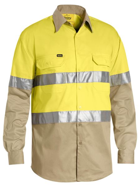 Bisley Hi Vis Taped Cool Lightweight Shirt Long Sleeve (BISBS6696T)