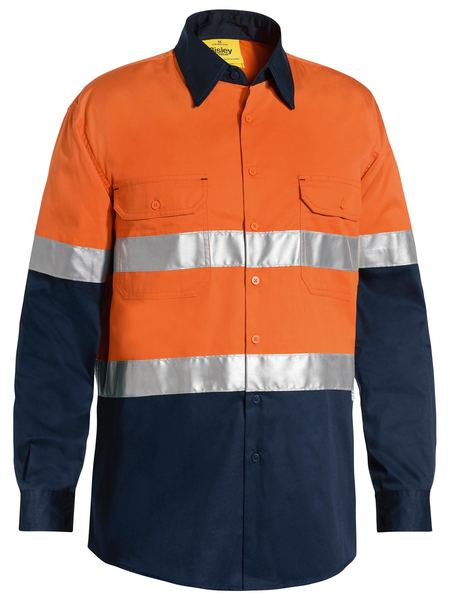 Bisley Hi Vis Taped Cool Lightweight Shirt Long Sleeve (BISBS6696T)