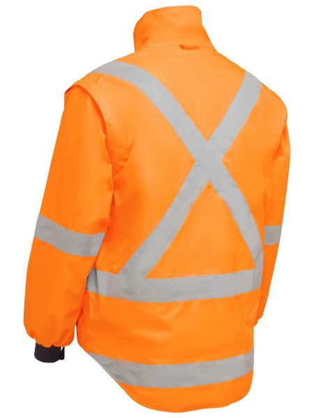 Bisley Hi Vis X-Taped 5 in 1 Rain Jacket (BISBJ6374XT) - Best Buy Trade Supplies
