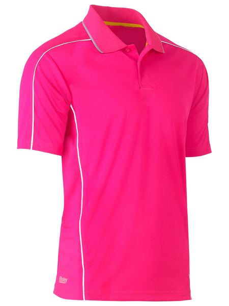 Bisley Cool Mesh Polo with Reflective Piping Short Sleeve (BISBK1425)