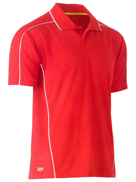 Bisley Cool Mesh Polo with Reflective Piping Short Sleeve