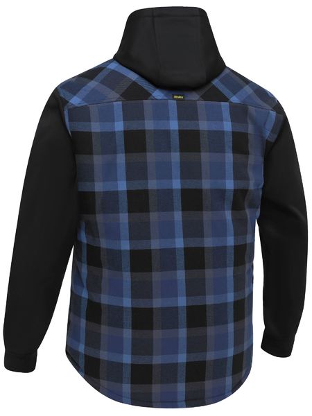 Bisley Contrast Check Hooded Shirt Long Sleeve (BISBJ6708)