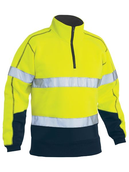 Bisley Hi Vis Taped Fleece 1/4 Zip Pullover (BISBK6989T)
