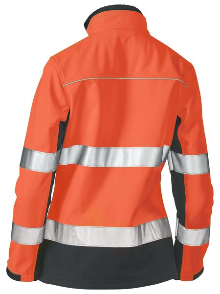 Bisley Hi Vis Ladies Taped Two Tone Soft Shell Jacket (BISBJL6059T)