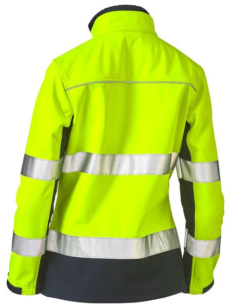 Bisley Hi Vis Ladies Taped Two Tone Soft Shell Jacket (BISBJL6059T)