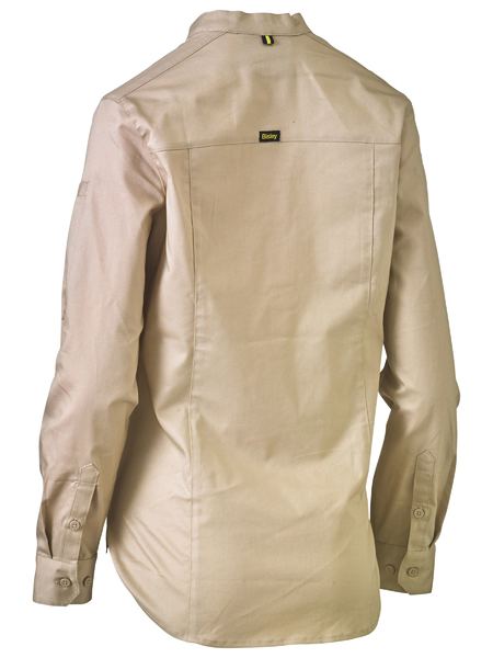 Bisley Ladies Stretch V Neck Closed Front Shirt Long Sleeve (BISBLC6063)