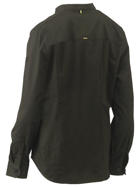 Bisley Ladies Stretch V Neck Closed Front Shirt Long Sleeve (BISBLC6063)