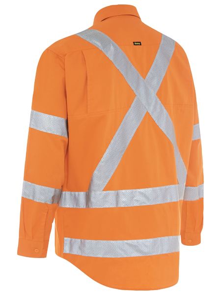 Bisley Hi Vis X-Taped Biomotion Cool Lightweight Drill Shirt Long Sleeve (BISBS6166XT)