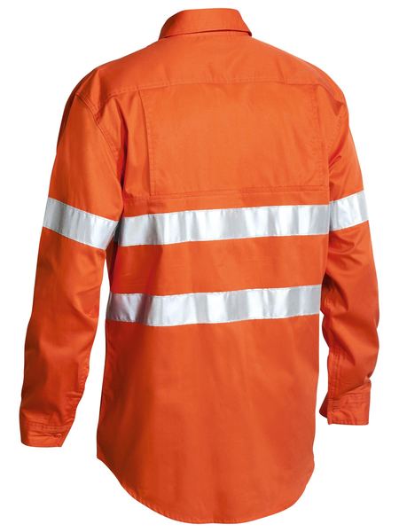 Bisley Hi Vis Taped Cool Lightweight Drill Shirt Long Sleeve (BISBS6897)