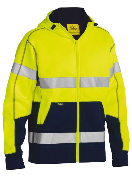 Bisley Hi Vis Taped Zip Fleece Hoodie with Sherpa (BISBK6988T)