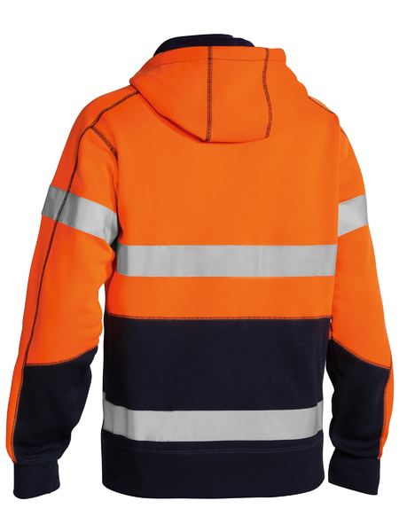 Bisley Hi Vis Taped Zip Fleece Hoodie with Sherpa (BISBK6988T)
