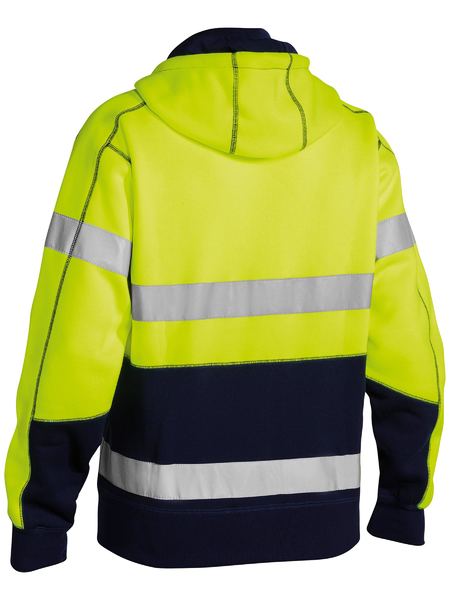 Bisley Hi Vis Taped Zip Fleece Hoodie with Sherpa (BISBK6988T)