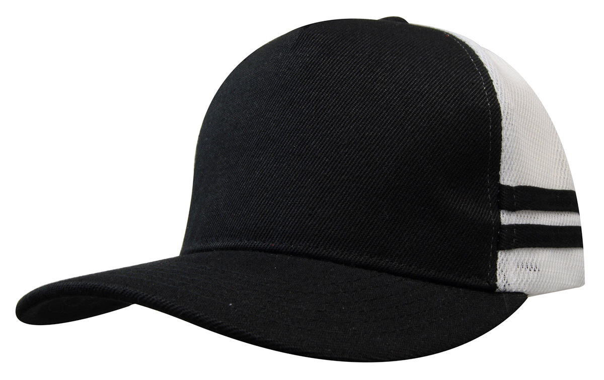American Premium Twill/Mesh Deep Fit Trucker with Stripes (HWS3995)