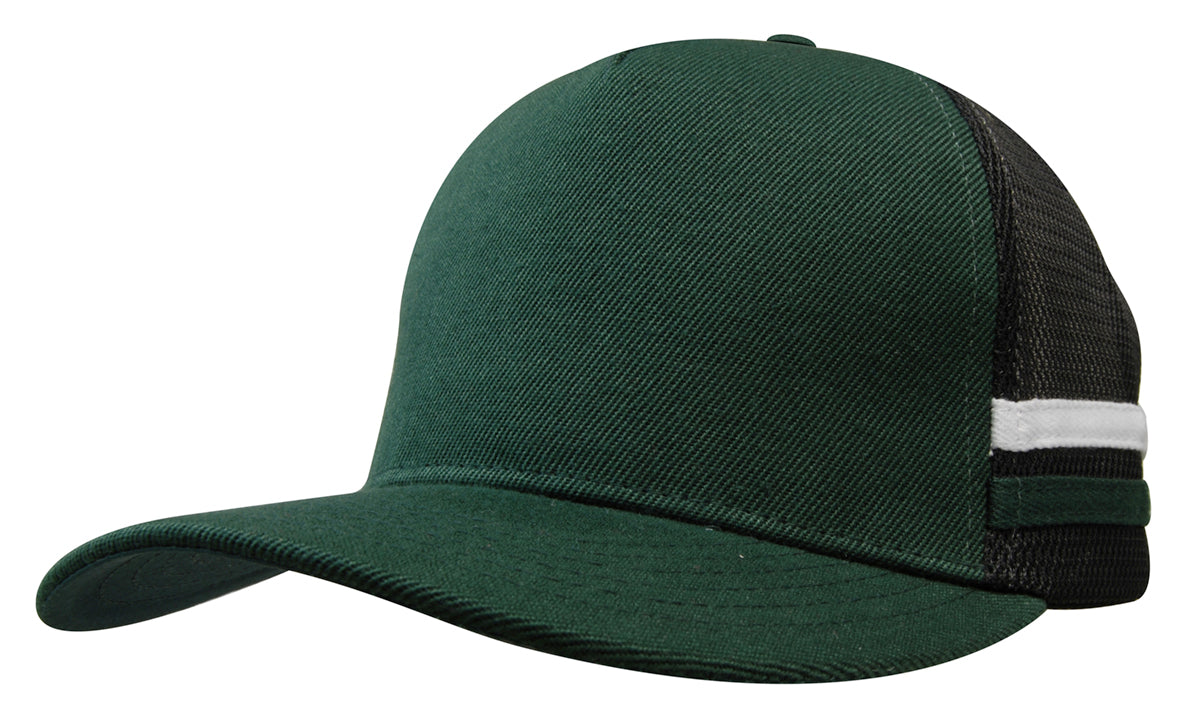 American Premium Twill/Mesh Deep Fit Trucker with Stripes (HWS3995)