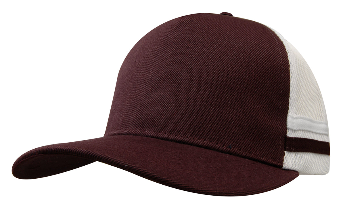 American Premium Twill/Mesh Deep Fit Trucker with Stripes (HWS3995)