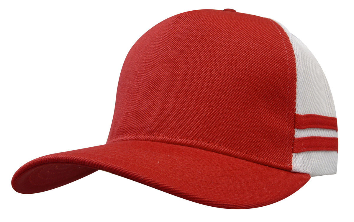 American Premium Twill/Mesh Deep Fit Trucker with Stripes (HWS3995)