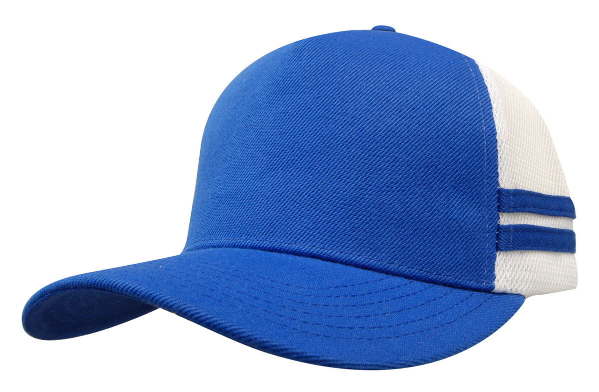 American Premium Twill/Mesh Deep Fit Trucker with Stripes (HWS3995)