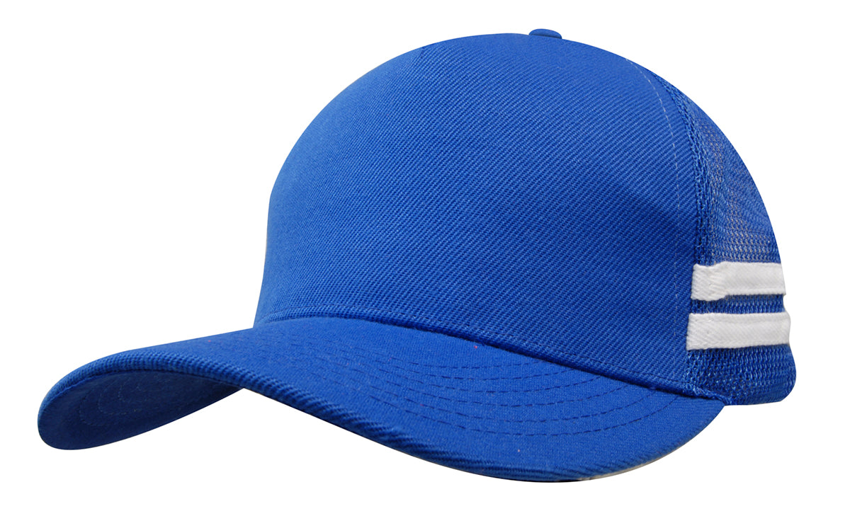 American Premium Twill/Mesh Deep Fit Trucker with Stripes (HWS3995)