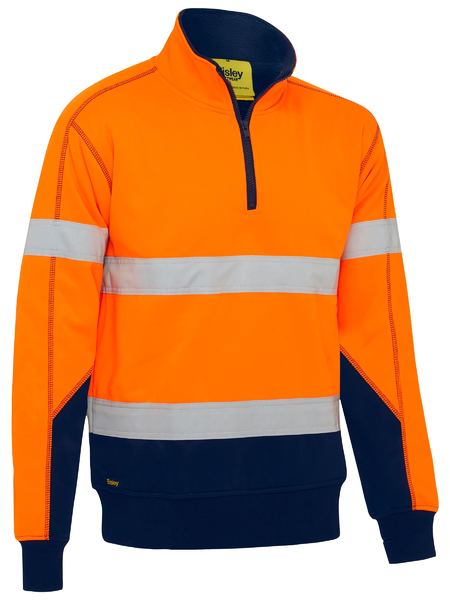 Bisley Hi Vis Taped 1/4 Zip Fleece Pullover with Sherpa (BISBK6987T)