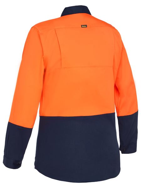 Bisley Hi Vis Ladies Cool Lightweight Drill Shirt Long Sleeve (BISBL6895)