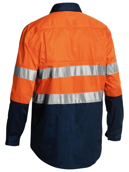 Bisley Hi Vis Taped Closed Front Cool Lightweight Shirt Long Sleeve (BISBSC6896)