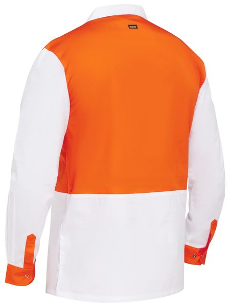 Bisley Hi Vis 2 Tone V Neck Shirt Long Sleeve (BISBS6405)