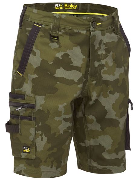 Bisley FLX & Move Stretch Canvas Camo Cargo Shorts (BISBSHC1337)