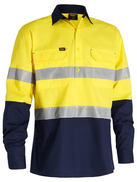 Bisley X Airflow Hi Vis Taped Closed Ripstop Shirt Long Sleeve (BISBSC6415T)