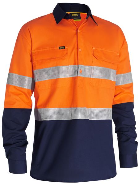 Bisley X Airflow Hi Vis Taped Closed Ripstop Shirt Long Sleeve (BISBSC6415T)