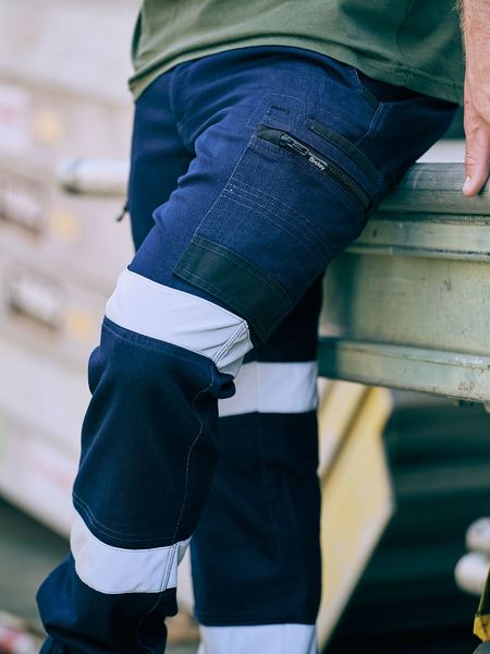 Bisley FLX & Move Taped Stretch Denim Cargo Cuffed Pants (BISBPC6335T)