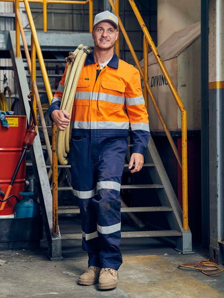 Bisley Hi Vis Taped Coverall with Waist Zip Opening (BISBC6066T)