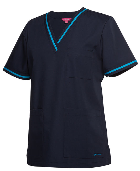 JB's Ladies Contrast Scrubs Top Short Sleeve (JBS4SCT1)