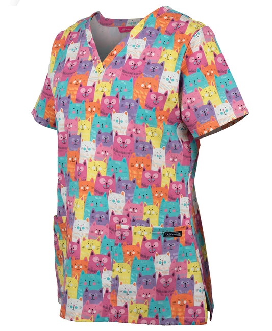 JB's Ladies Scrub Top Printed Short Sleeve (JBS4STP1)