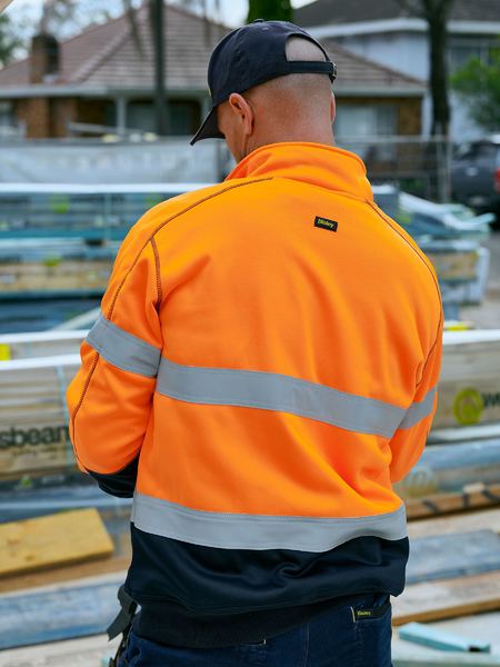 Bisley Hi Vis Taped Fleece 1/4 Zip Pullover (BISBK6989T)