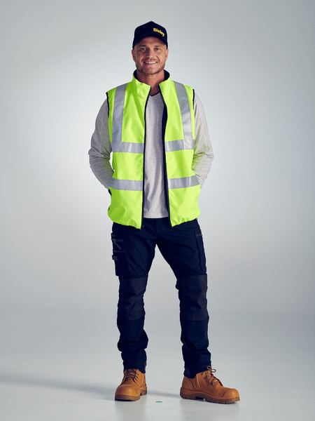 Bisley Hi Vis Taped Reversible Puffer Vest (BISBV0330HT)
