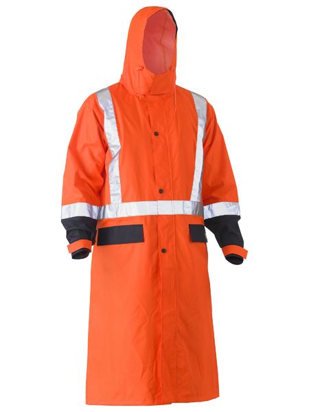 Bisley Hi Vis Taped Long Rain Coat (BISBJ6961T)