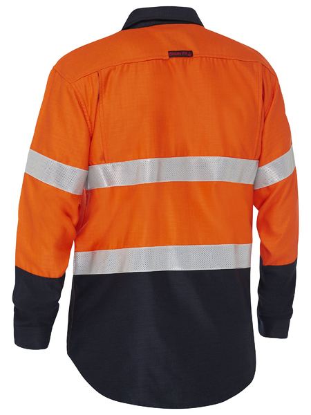 Bisley Apex 160 Hi Vis Taped FR Ripstop Vented Shirt Long Sleeve (BISBS8338T)